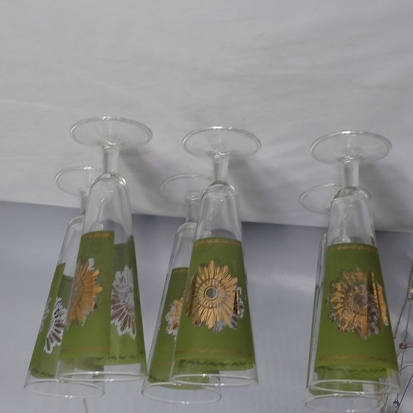 FEDERAL Green Vintage Champagne Glass - Picture 2 of 4